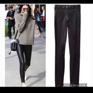 Aritzia Wilfred Rebelle black vegan leather pants